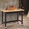 48-inch Wicker and Iron Workbench with 500 lbs Capacity and Smooth-Rolling Wheels